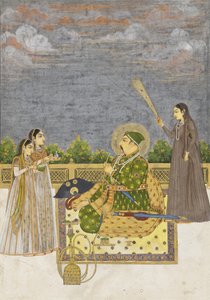 Keizer Muhammad Shah, ca. 1735 door Mughal School